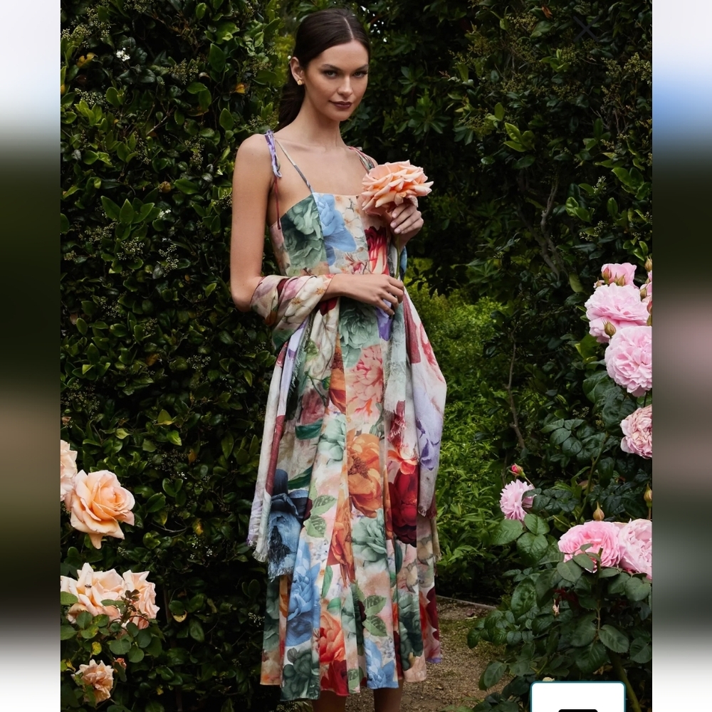 Alice + Olivia Jeanette Paneled Midi Dress